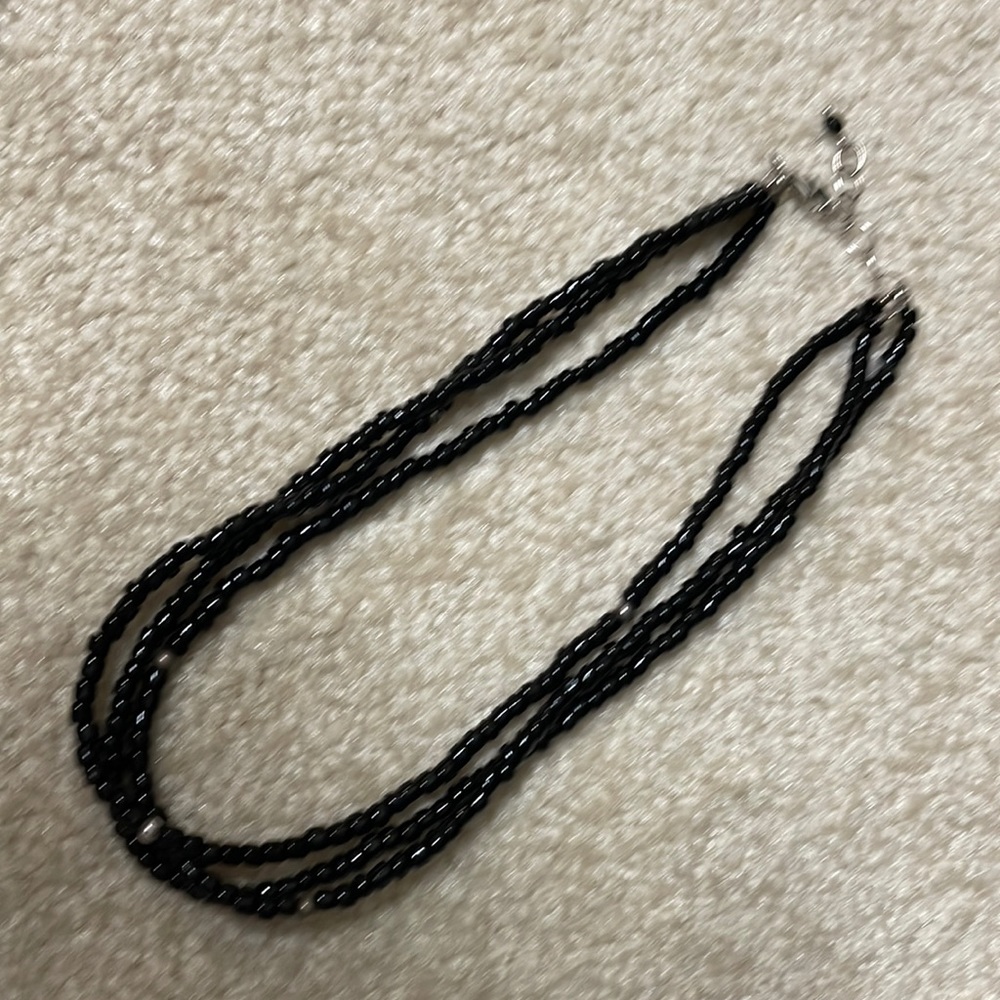 Silpada black and silver beaded necklace.